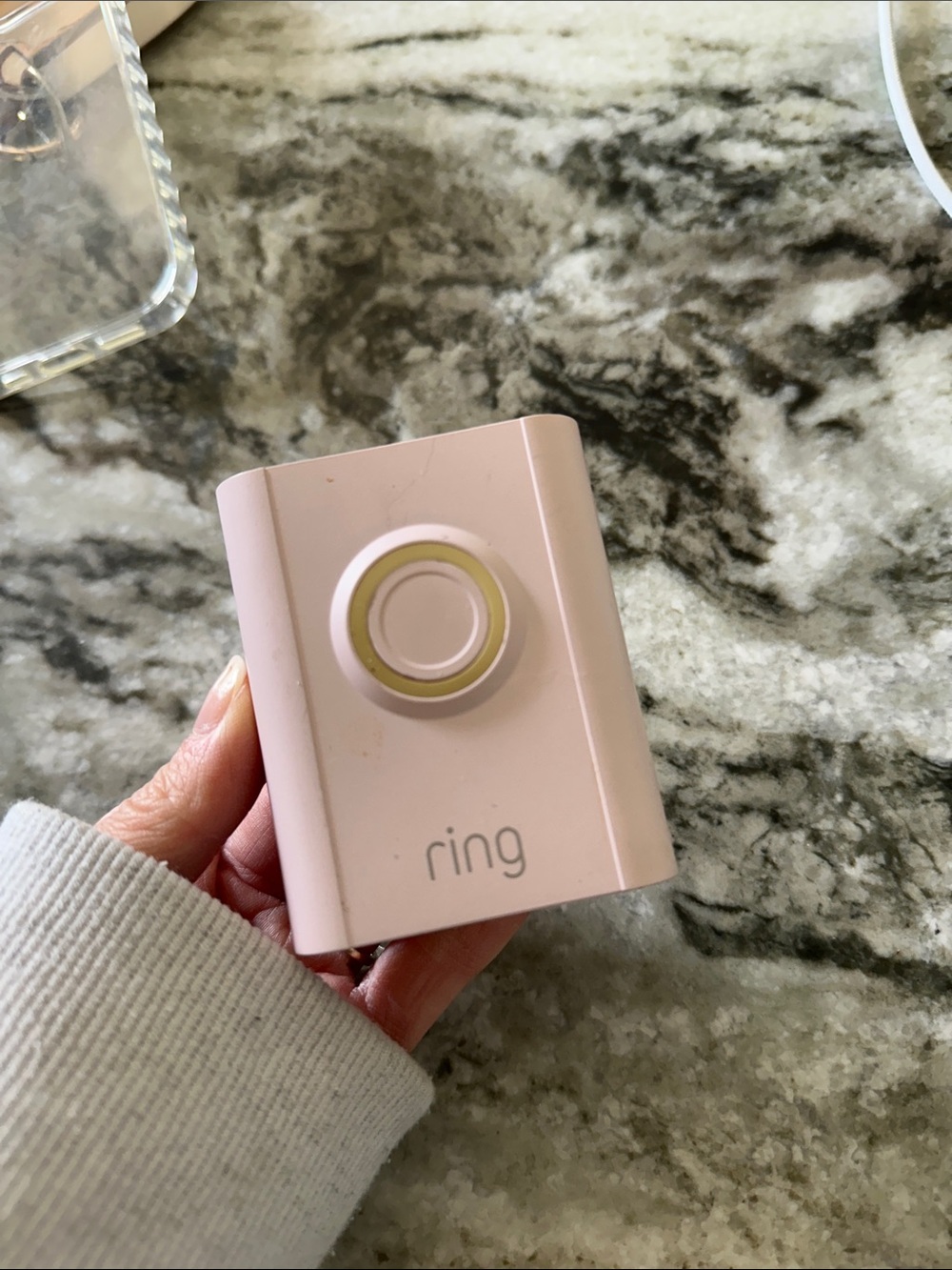 Ring Doorbell Push Button cover Accessory in Light Pink